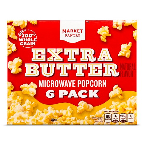Extra Butter Microwave Popcorn - 6ct - Market Pantry™ : Target