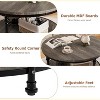 Homhougo Round Coffee Table Living Room Wood Center Table with Storage Shelf Rustic Circle Coffee Table with Sturdy Metal Legs Easy Assembly - 4 of 4