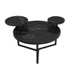 CAVINAS Modern Wooden Side Table Petal Shaped Coffee Table with Rattan Storage Shelf, Night Stand for Living Room, Bedroom - 4 of 4