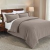 Flannel Cotton Modern Solid Fuzzy Duvet Cover Set With Pillow Shams by Blue Nile Mills - 2 of 4