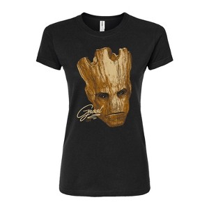 Women's - Marvel - Groot Face Oversized Juniors Fitted Graphic T-Shirt - 1 of 3