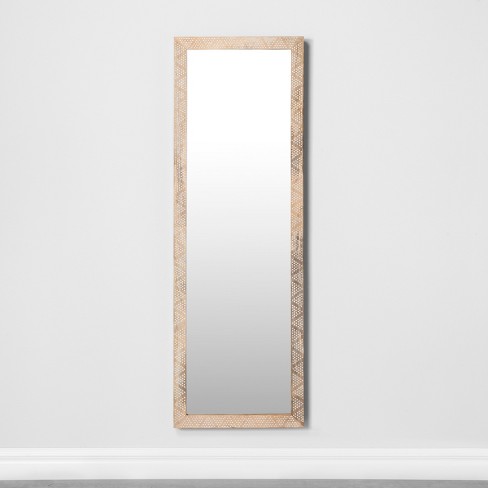 Carved Dot Natural Wood Floor Mirror Opalhouse