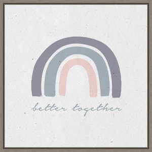 16" x 16" Better Together I by Wild Apple Portfolio Framed Canvas Wall Art Gray Wash - Amanti Art - 1 of 4