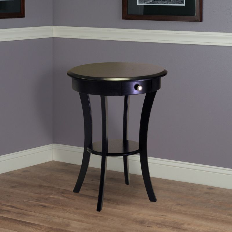 Sasha Round Accent Table - Black - Winsome, 6 of 7