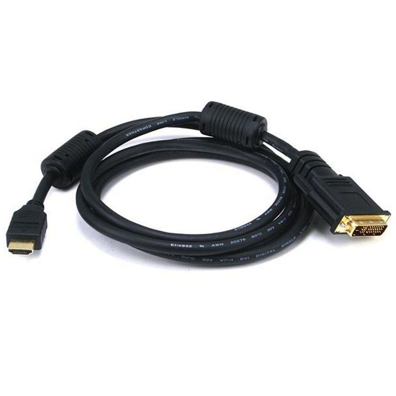 Monoprice Video Cable - 6 Feet - Black | 28AWG HDMI to M1-D Ferrite cores, 1 of 4