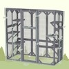 Large Wooden Catio Outdoor with 6 Jumping Platforms, Weatherproof Roof, for 1-3 Cats, 59" x 28" x 60" - 3 of 4