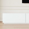 POVISON Modern White Matte TV Stand, Minimalist Large Entertainment Center for up to 100 Inch TV with 4 Drawers, 118" - 4 of 4