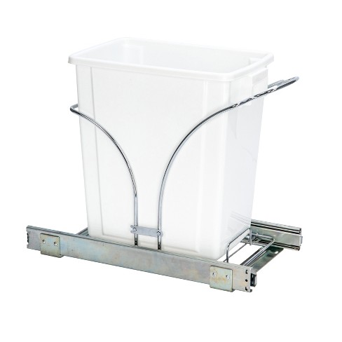 Glidez Chrome-Plated Steel Pull-Out/Slide-Out Discreet Plastic Trash Can for Under Cabinet Use - image 1 of 4