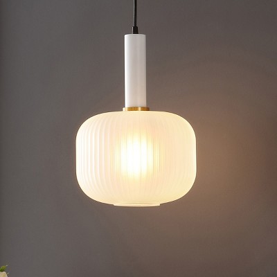 Naois Sleek White Glass LED Pendant Light