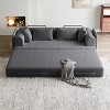 78.7"W Convertible Sleeper Sofa Bed, Chenille Folding Floor Couch with Pillows & Side Pocket (No Assembly) - ModernLuxe - 4 of 4