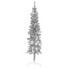 vidaXL 6ft Silver Artificial Half Christmas Tree - Slim, Space-Saving, Wall-Mountable - 3 of 4