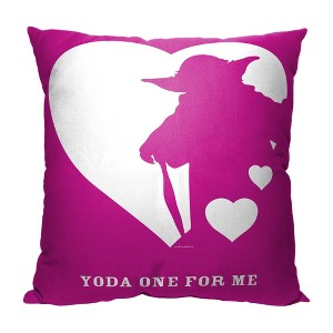 Disney Star Wars Classic Yoda One Throw Pillow 18x18 Inches - 1 of 2