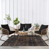 Outdoor Modern Stripe Picnic Mat Reversible Lightweight Portable Woven Plastic Straw Rug Area Rugs for Camping Garden Backyard - 2 of 4