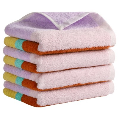 REGALWOVEN Cotton Soft Absorbent Stripe Pattern Bathroom Hand Towel 14" x 30"