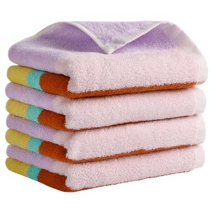 REGALWOVEN Cotton Soft Absorbent Stripe Pattern Bathroom Hand Towel 14" x 30" - 1 of 4