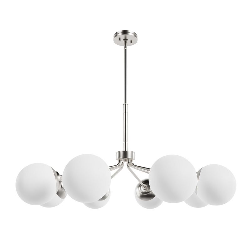 8-Light Hepburn Cased White Glass Chandelier Ceiling Light Fixture - Hunter Fan, 1 of 7