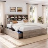 Bed Frame with Storage Headboard, Wooden Bed Frame with 4 Drawers, Storage Bookcase & King Size Platform Bed with Strong Metal Support - 4 of 4