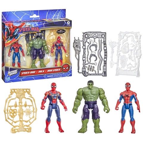 Детские фигурки Spider-Man Marvel Spider-Man: Brand New Day ActionVerse Spider-Man, Hulk, and Iron Spider