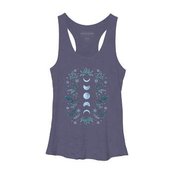 Women's Design By Humans Moonlight Garden - Teal Snow By EpisodicDrawing Racerback Tank Top