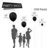 PartyWoo Balloons Black Matte 18 12 10 5 Inch 140 pcs - 2 of 4