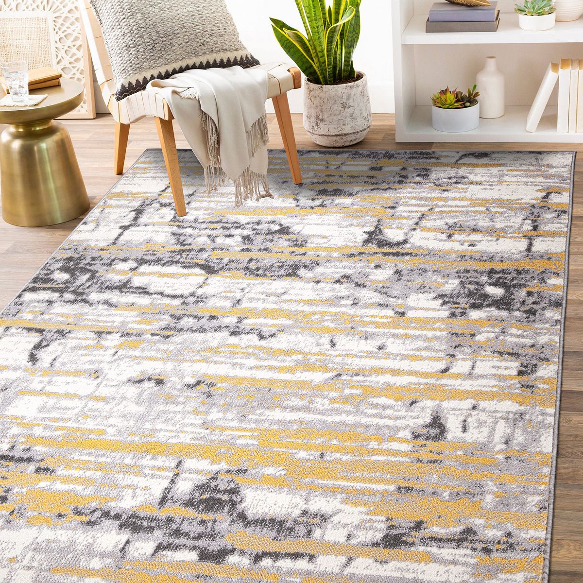 World Rug Gallery Vintage Abstract Modern Area Rug: Indoor Runner, Low Pile, Stain-Resistant - thumbnail 2
