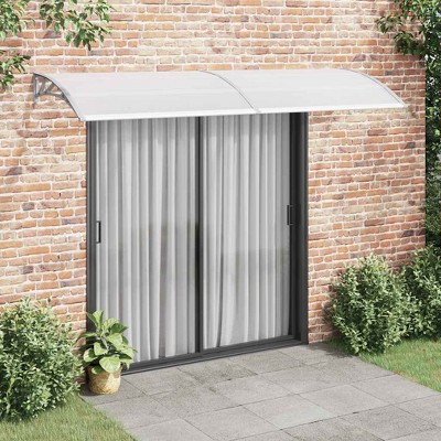 Door Canopy Grey and Clear vidaXL