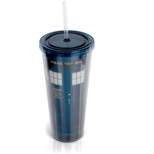 Seven20 Doctor Who TARDIS 22 Oz Acrylic Travel Tumbler With Lid & Straw
