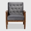 Sorrento Velvet Upholstered Wooden Lounge Chair - Baxton Studio - image 2 of 4