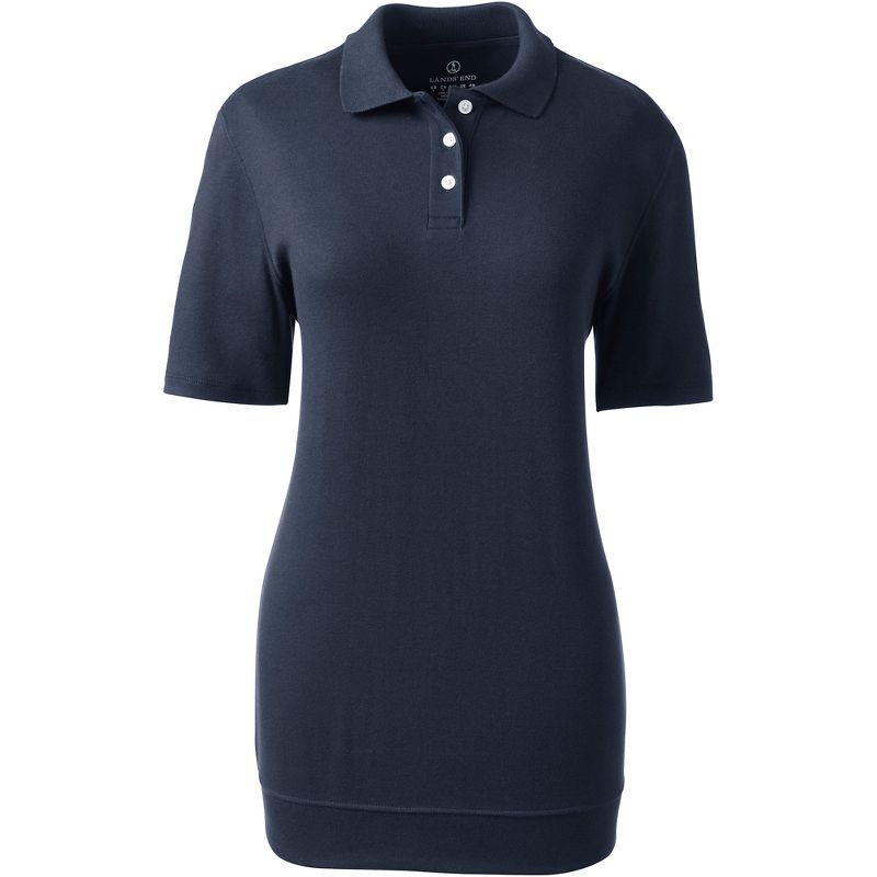Lands' End Women's Short Sleeve Banded Bottom Polo Shirt, 1 of 3