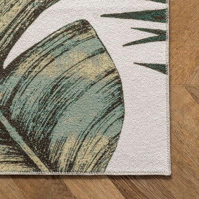 Elen 8' x 10' Olive Synthetic Reversible Washable Area Rug