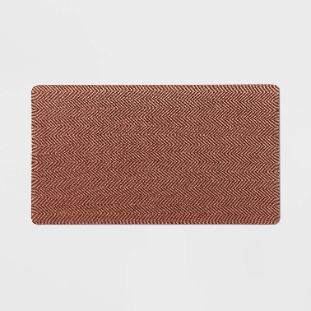 Photos - Doormat 20" x 36" Herringbone Rust Comfort Mat - Threshold™