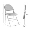 coucheta Folding Chairs, Padded Foldable Chair with PU Leather Cushion and Back, Metal Frame Indoor/Outdoor Portable Stackable Seats - 3 of 4