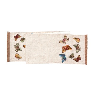 C&F Home 13" x 72" Butterfly Embroidered Table Runner