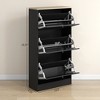 TiramisuBest Shoe Cabinet,Entry Home Shoe Cabinet,Entrance Balcony Storage Cabinet,Large Capacity Shoe Rack,Gray/Charcoal - 4 of 4