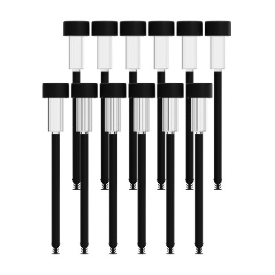 Modern Black LED Solar Pathway Lights Multipack with Polypropylene Shade
