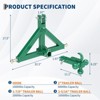 3 Point Hitch Receiver for Category 1 Tractor, 2 in Receiver, 3 Ball & Hook, Heavy Duty Trailer Hitch - 2 of 4