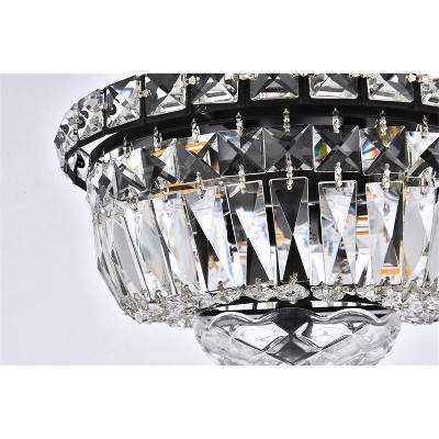 Tranquil Black and Clear Crystal Flush Mount Light