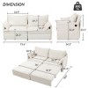 73.6'' Convertible Sofa,Corduroy Convertible Sofa With USB Charging Ports And Pillows,Pull-Out Sofa Bed,Convertible Sofa Bed-Cuddlewood - 4 of 4