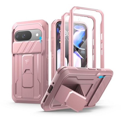 Dexnor for Google Pixel 9 Case with Slide Camera Cover & Built-in Screen Protector & Heavy-Duty Kickstand,Full-Body Protective Cover