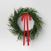 28" Christmas Led Mixed Norfolk and Cedar Wreath with Red Velvet Bow - Wondershop™ - 3 of 4