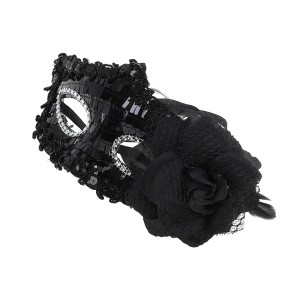 Unique Bargains Floral Sequins Half Face Party Mask 1 Pc - 1 of 4