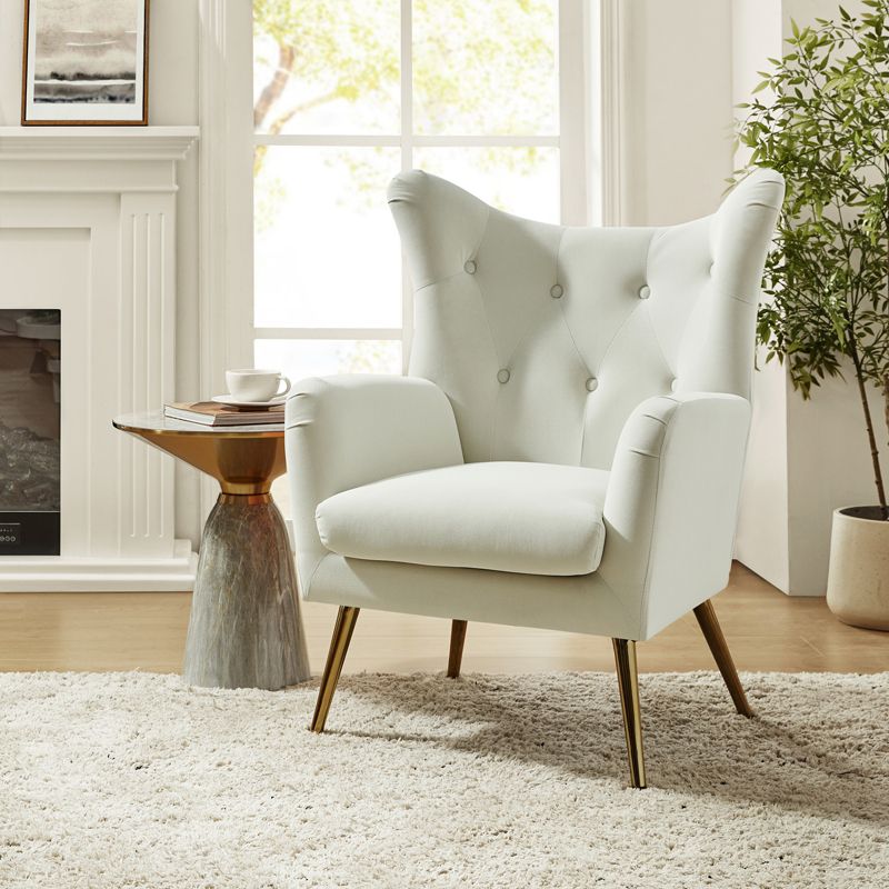 Godefroy Upholstery Accent Chair velvet with Wingback | Karat Home, 4 of 12