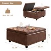 32" Square Storage Bench, Leather Lift-Top Ottoman Cube Bench, Coffee Table Ottoman With Large Storage Space,  Storage Coffee Table For Living Room - 3 of 4