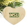 Wright State Secondary Logo Heart Love Wood Christmas Tree Holiday Ornament - 2 of 3