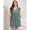 Coolmee Women's Summer Plus Size Casual Dresses Elastic Waist Pleated A Line Ruffle Hem Dress - 4 of 4