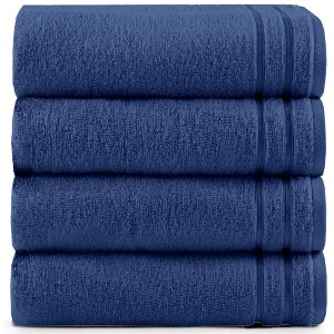 Bath Towel Set of 12 pc, 4 Hand Towel for Bathroom, 4 Wash Towel, 4 Bath Towel Set Large, Cotton Towel Set, Quick Dry Towel Set, Dual Layers, Zero-Twist & 2-Ply Twist Backing - 1 of 4