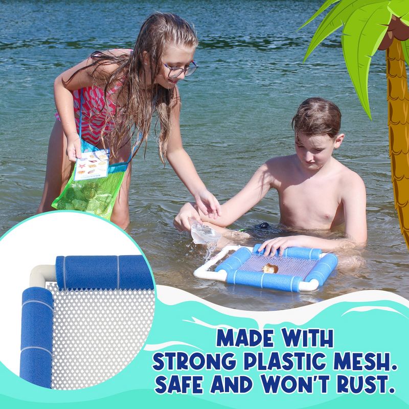 Attatoy Shark Tooth Sand Sifter Set; Beach Fun Play Set w/ Mesh Screen, Scoop, Clip, Bag and Treasure Hunt Guide, 4 of 9