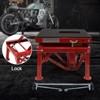 Motorcycle Lift Table, 300 Lb Heavy Duty ATV Jack with Wide Deck & J-Hooks - Foot Operated Scissor Stand Red - 4 of 4