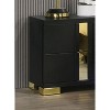 Sapphtopaz Contemporary Nightstand with 2 Drawers Unique Handle Bedside Table with Metal Legs & Acrylic Trim Night Stand for Bedroom,Living Room - 3 of 4