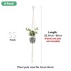 Unique Bargains Handmade Cotton Rope Hanging Basket Holder 32 Inch Apricot 2-Pack - 3 of 4